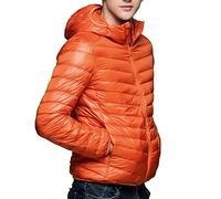 Herren Steppjacke Übergangsjacke Kapuze Winddichte Jacke Herrenjacke Männer Warm Outdoorjacke Windjacke Daunenjacken Daunenjacken für Herren Sportjacke Outdoorjacke Orange XL