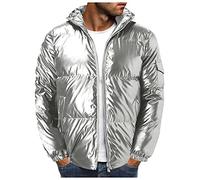 Herren Steppjacke Winterjacke Kapuze PufferE Jacke Herrenjacke Übergangsjacke Männer Warm Jacke Daunenjacken Windjacke Steppjacken für Herren Sportjacke Outdoorjacke Grey 3XL
