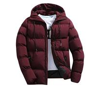 Herren Steppjacke Winterjacke Kapuze Winddichte Jacke Herrenjacke Übergangsjacke Männer Warm Sweatjacke Daunenjacken Windjacke Steppjacken für Herren Sportjacke Outdoorjacke Wein 3XL