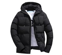 Herren Steppjacke Winterjacke Kapuze Winddichte Jacke Herrenjacke Übergangsjacke Männer Warm Sweatjacke Daunenjacken Windjacke Steppjacken für Herren Sportjacke Outdoorjacke Schwarz XL