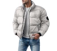 Herren Steppjacke Winterjacke ohne Kapuze PufferE Jacke Herrenjacke Übergangsjacke Männer Warm Outdoorjacke Daunenjacken Windjacke Steppjacken für Herren Sportjacke Outdoorjacke Khaki L
