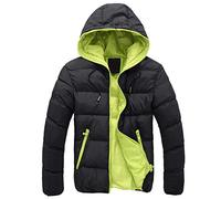 Herren Steppjacke Winterjacke Winddichte Jacke Kapuze Übergangsjacke Herrenjacke Männer Warm Outdoorjacke Windjacke Daunenjacken für Herren Sportjacke Outdoorjacke Schwarz XL