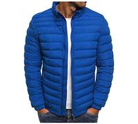 Herren Steppjacke Winterjacke Winddichte Jacke ohne Kapuze Herrenjacke Übergangsjacke Männer Warm Outdoorjacke Windjacke Winterjacke Daunenjacken für Herren Outdoorjacke Sportjacke Blau XL