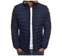 Herren Steppjacke Winterjacke Winddichte Jacke ohne Kapuze Herrenjacke Übergangsjacke Männer Warm Outdoorjacke Windjacke Winterjacke Daunenjacken für Herren Outdoorjacke Sportjacke Marine XL
