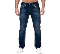 Herren Straight-Leg Jeans, Basic Heavy Duty Arbeits-Denim-Hosen, Slim Fit Reißverschluss-Knopfleiste Jean-Hosen, Herren Casual Comfort Fit gewaschene Denim lange Hosen, Herren Jogger Sport Jeans Hosen