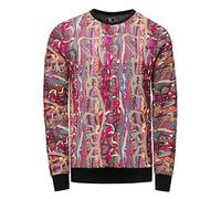 Herren Streetwear 90er Sweater New York Hoody Regular Fit Sweatshirt Rundhals Sweat 132, Farbe:Koralle, Größe S-3XL:XXL