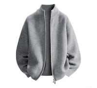 Herren-Strickjacke, Herbst-Winter-Strickjacke, Pullover, Modell Q91, lässiger Stil, Mantel, lockere Innenschicht, Basis-Top für Männer lässig (3XL, Grau)