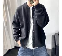 Herren Strickjacke Langarm Viskose Warm Dick M-2XL(Black L) | Weiche Viskose, langarm Design, warme Isolierung, solide Farben, Größen M bis 2XL
