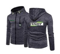 Herren-Strickjacke mit Kapuze für FENDT, bedruckt mit Kapuze Herbst dünnes Sweatshirt langärmelig mit Reißverschluss Jacke Oberteil Pullover Freizeit Oberbekleidung für Erwachsene,Dark Grey-XXL