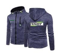 Herren-Strickjacke mit Kapuze für FENDT, bedruckt mit Kapuze Herbst dünnes Sweatshirt langärmelig mit Reißverschluss Jacke Oberteil normaler Pullover Freizeit Oberbekleidung für Erwachsene,Cyan-L