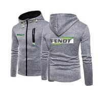 Herren-Strickjacke mit Kapuze für FENDT, bedruckt mit Kapuze Herbst dünnes Sweatshirt langärmelig mit Reißverschluss Jacke Oberteil normaler Pullover Freizeit Oberbekleidung für Erwachsene,Grey-M