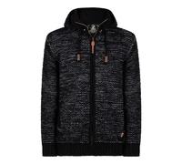 Herren Strickjacke Reißverschluss Kapuze Warme Wollene Cardigan Knit Futter Pullover Strick Jacken Winter Dicker Strickpullover mit Fleecefutter Nepal SHAKALOHA M Geraldton ZH Schwarz - L