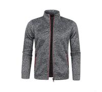 Herren Strickpullover Business Kragen Langarm Regular Fit L-4XL | Für Büro und Alltag, Business Look & Komfort, Ideal für Männer, 50% Polyester 50% Elasthan, Größen L bis 4XL(Gray 4XL)