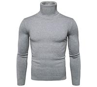 Herren Strickpullover Stehkragen Turtleneck Sweater Slim Fit Rollkragen Pullover Warme Strickpullover Rollkragenpullover Herren einfarbig dünner Strickpullover Männer Slim Fit Langarmshirt L