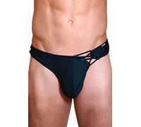 Herren String-Tanga Bad Boy mit Schnürung Mönner Slip in schwarz von Look Me Dessous (L=6)
