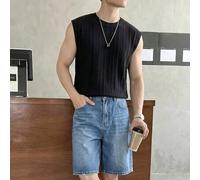 Herren strukturiertes Urlaubs-Fashion Rundhals Casual Tanktop für tägliche Ausflüge