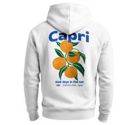 Herren Sweatjacke Backprint Capri Orange Fruit Design Zipjacke Zip-Hoodie Männer Fashion Streetstyle - Capri Orange weiß XL