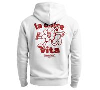 Herren Sweatjacke Backprint La Dolce Vita Cartoon Grafik Zipjacke Zip-Hoodie Männer Fashion Streetstyle - La dolce Vita weiß XXL