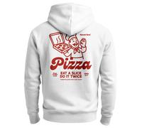 Herren Sweatjacke Backprint Pizza Lover Cartoon Style Italien Zipjacke Zip-Hoodie Männer Fashion Streetstyle - Pizza Lovers Club weiß S