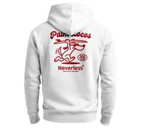 Herren Sweatjacke Backprint Surfing Dog Cartoon Style Zipjacke Zip-Hoodie Männer Fashion Streetstyle - Palm Locos weiß XXL