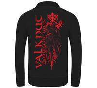 Herren Sweatjacke Jacke Marke Valknut Nordischer Rabe Motiv blutrot skal odin