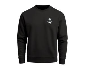 Herren Sweatshirt Anker Brustprint Regular Fit - Anker schwarz 3XL