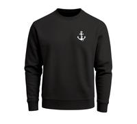 Herren Sweatshirt Anker Brustprint Regular Fit - Anker schwarz L