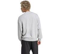 adidas Herren Essentials LOSE FIT Three BAR Sweatshirt, Medium Grey Heather/Black, L