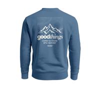Herren Sweatshirt mit Rückenprint - good things - Regular Fit - good things indigo blue slim-fit XL