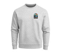 Herren Sweatshirt Mountain Brustprint Regular Fit - Sunset Summit grau 5XL