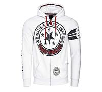 Herren Sweatshirt Rusty Neal Sweatjacke Printed Sweater Sweat-Jacke Kapuzen Pullover Langarm Kapuzenpullover 077/078, Größe:3XL, 077/078:Weiß 077