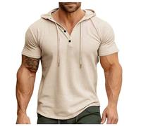 Herren Sweatshirt T-Shirt mit Kapuze Laufshirt Kurzarm Hoodie Kapuzenpullover Sweatshirt Atmungsaktiv Sport Shirt Männer Sportshirt Trainingsshirt Muskelshirts