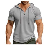 Herren Sweatshirt T-Shirt mit Kapuze Laufshirt Kurzarm Hoodie Kapuzenpullover Sweatshirt Atmungsaktiv Sport Shirt Männer Sportshirt Trainingsshirt Muskelshirts