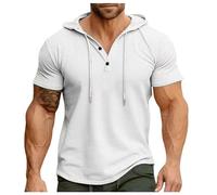 Herren Sweatshirt T-Shirt mit Kapuze Laufshirt Kurzarm Hoodie Kapuzenpullover Sweatshirt Atmungsaktiv Sport Shirt Männer Sportshirt Trainingsshirt Muskelshirts