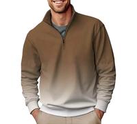 Herren-Sweatshirts mit halbem Reißverschluss, Farbverlauf, Stehkragen, Langarm-Sweatshirts, lässige Arbeitskleidung, Sweatshirts, Herbst, Winter, warme Pullover, Top, lockere Passform, Golf-Pullover,