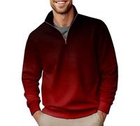 Herren-Sweatshirts mit halbem Reißverschluss, Farbverlauf, Stehkragen, Langarm-Sweatshirts, lässige Arbeitskleidung, Sweatshirts, Herbst, Winter, warme Pullover, Top, lockere Passform, Golf-Pullover,