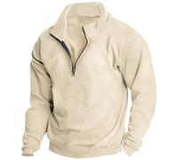 Herren-Sweatshirts mit Viertelreißverschluss, 1/4-Reißverschluss, Fleecepullover, Freizeitkleidung, Arbeitskleidung, Sweatshirts, Reißverschluss, Fleecepullover, Top, lockere Passform, langärmelig,