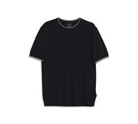 T-Shirt BUGATTI "Regular Fit", Herren, Gr. L, blau (390, marine), 65% Viskose, 35% Polyamid, unifarben, regular fit, Rundhals, Rippbündchen, Shirts T-Shirt, mit Rundhals aus Viskose-Mix (54756167-L) 3
