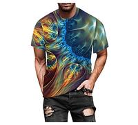 Herren T-Shirt 3D Aufdruck Tshirt Cooles T-Shirt Sommer Kurzarm T Shirts Graphic Tee Sport Fitness Shirt Rundhals Top Oberteile Lustige T-Shirts für Männer