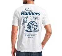 Herren T-Shirt Backprint - Slow Runners Club - Baumwollshirt Männer Fashion Streetstyle Slim Fit