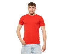 Herren T-Shirt Basic O-Neck Tee, Rundhalsausschnitt, Einfarbig in Rot, Gr. M
