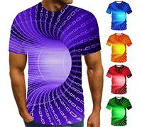 Herren T Shirt Casual Gedruckt T-Shirt Slim Fit Sportshirt Männer Kurzarm R-Neck Tee Tops Shirt Men's T-Shirts Mode Beiläufig Pullover Oberteile Sommershirts