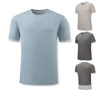Herren T Shirt Casual Slim Fit T-Shirt Sportshirt Männer Kurzarm R-Neck Tee Tops Pocket Shirt Men's T-Shirts Freizeit Running Sport Shirt Sommershirts