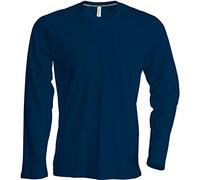 Herren T-Shirt Langarm Rundhals Shirt, Leicht Körperbetont, in 20 Farben und Den Größen S, M, L, XL, 2XL, 3XL u. 4 XL von noTrash2003, Navy, L