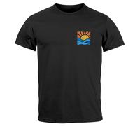 Herren T-Shirt Logo Print Sommer Sonne Welle Strand Beach Style Fashion Streetstyle