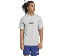 adidas T‑Shirt Essentials Linear Single Jersey – 100% Baumwolle – mittelgrau meliert/Schwarz – XL