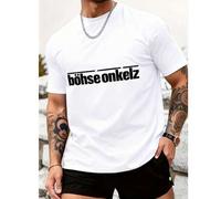 Herren-T-Shirt mit Rundhalsausschnitt und kurzärmligem Aufdruck der Band "Böhse Onkelz" in deutscher Sprache - Rundhals-T-Shirt im Vintage-Stil, 100 %