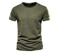 Herren T-Shirt mit V-Ausschnitt Regular Fit - 100% Baumwolle Kurzarm Basic Oversized
