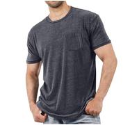 Herren T Shirt Oversize Tshirt Sommer Longshirt Männer Kurzarm Bequeme Herren-T-Shirt Locker Rundhals Kurzarmshirt Große Größen Sommershirt Leicht Tee Top Business Fitness Baumwolle Oberteile M-4XL
