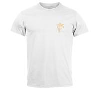 Herren T-Shirt Palme Logo Print Sommer Badge Emblem Minimal Line Art Fashion Streetstyle - Palm Lineart Logo weiß XL